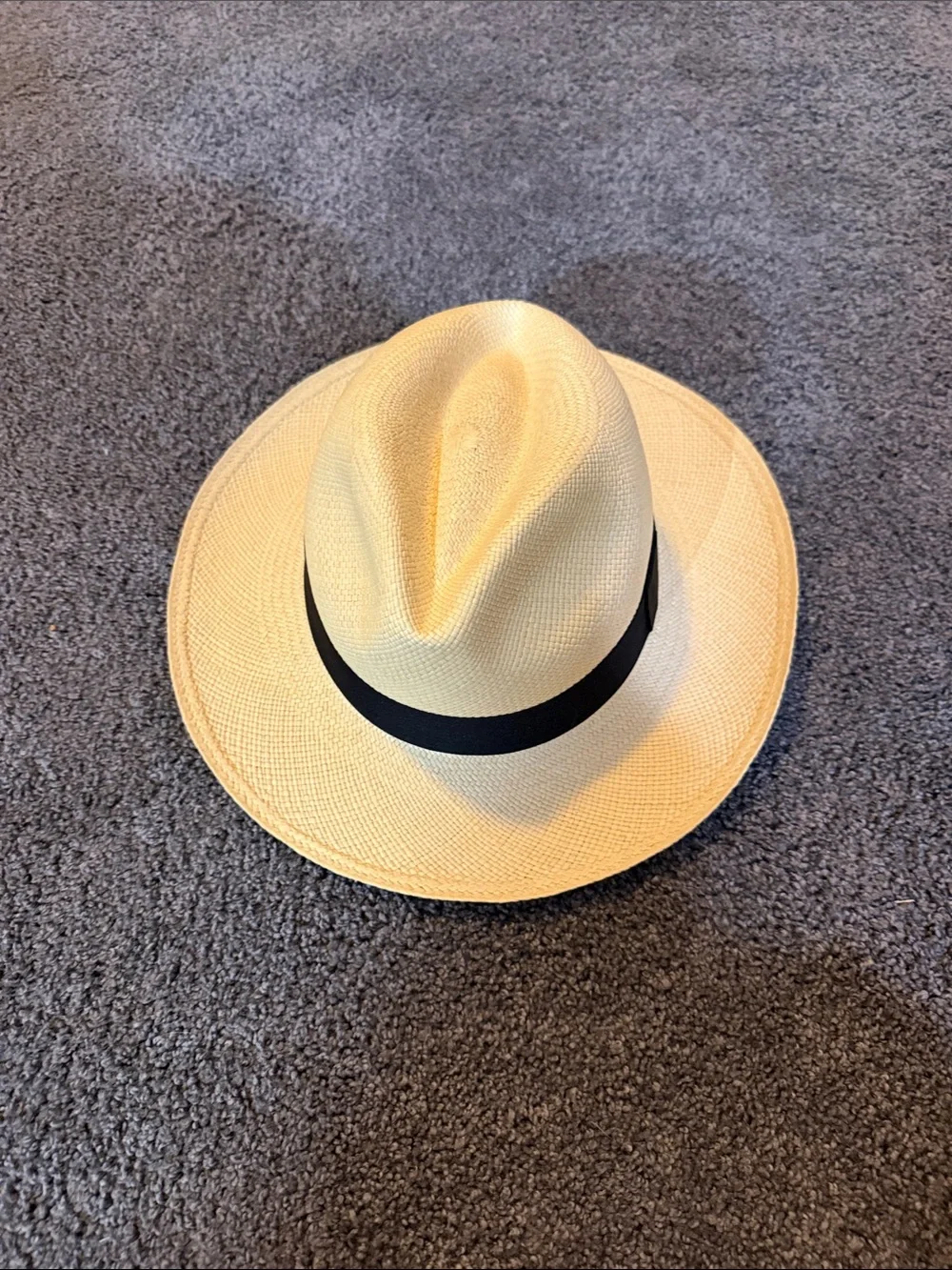 J. Crew Natural Straw Fedora with Black Band